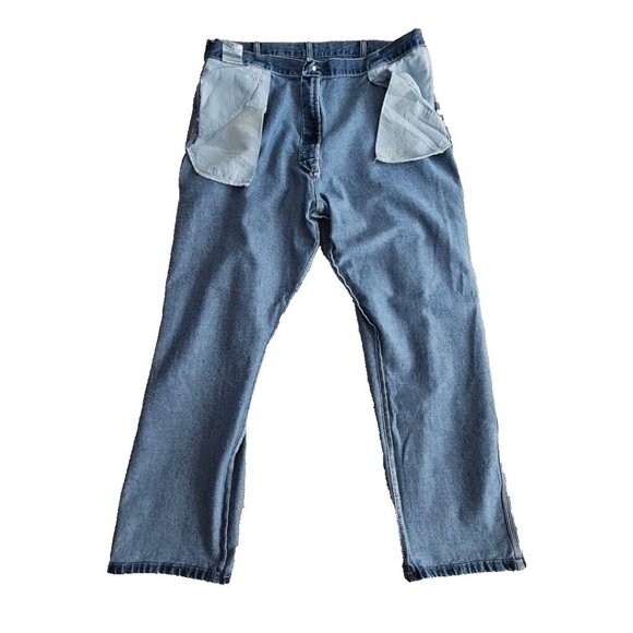 Wrangler Carpenter's Jeans Men's Size W40 L32 Straight Wide Leg Med Blue Y2K - Picture 5 of 16